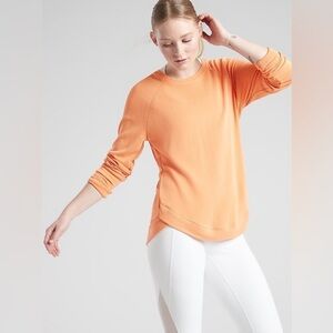 Athleta Mindset Sweatshirt Size XS Island Coral Super Soft Cozy